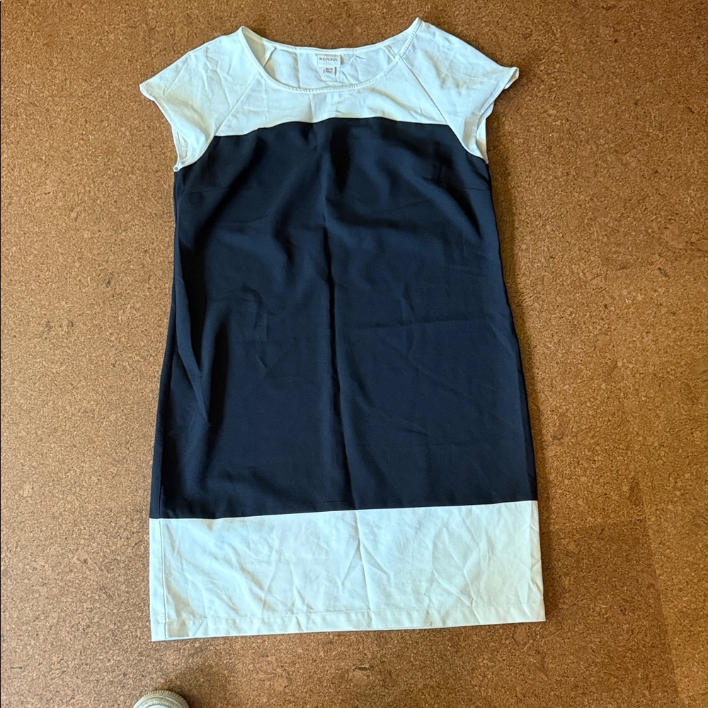 Merona Navy and White Colorblock Dress